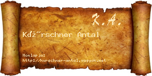 Kürschner Antal névjegykártya